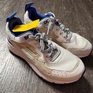Brandblack Saga Sneakers Mens 7 White Tan Blue Leather Mesh Vibram